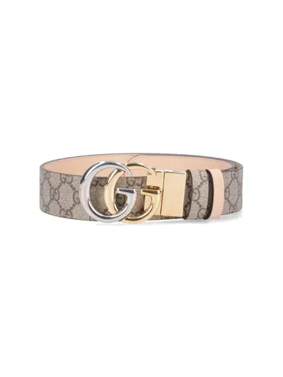 Gucci Gg Marmont Reversible Belt In Grey