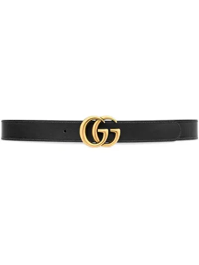 Gucci Gg Marmont Reversible Belt In Black