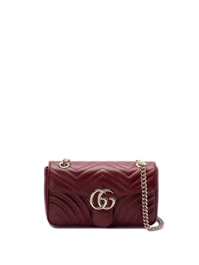 Gucci `gg Marmont` Small Shoulder Bag In Red