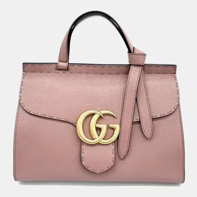 Pre-owned Gucci Gg Marmont Tote And Shoulder Bag In Pink