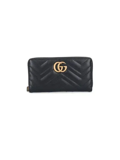 Gucci Gg Marmont Leather Wallet In Black  