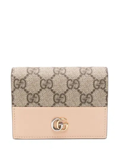 Gucci Gg Marmont Wallet In Neutrals