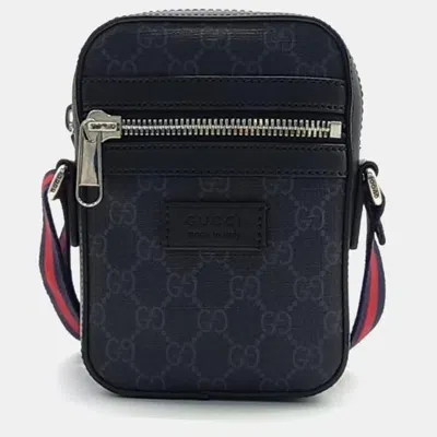 Pre-owned Gucci Gg Messenger Crossbody Bag In Black