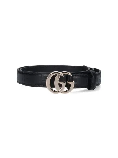 Gucci 'gg Milano' Thin Belt In Black  