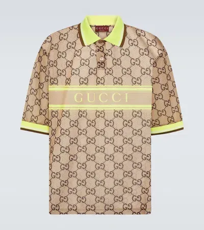 Gucci Polo Shirt Printed On The Net In Multicolor