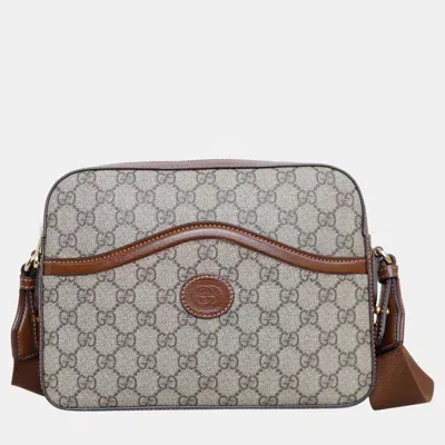 Pre-owned Gucci Gg Retro Messenger Bag In Brown