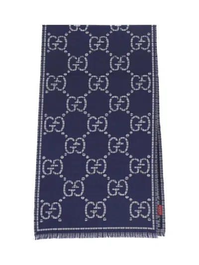 Gucci 'gg' Scarf In Blue