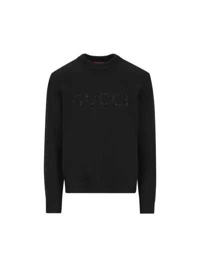 Gucci Gg Sequinned Jumper In Black