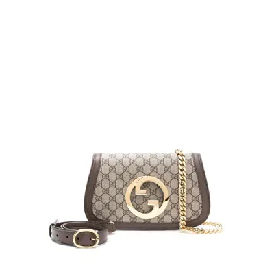 Gucci Gg Supreme Blondie Shoulder Bag In 棕色的