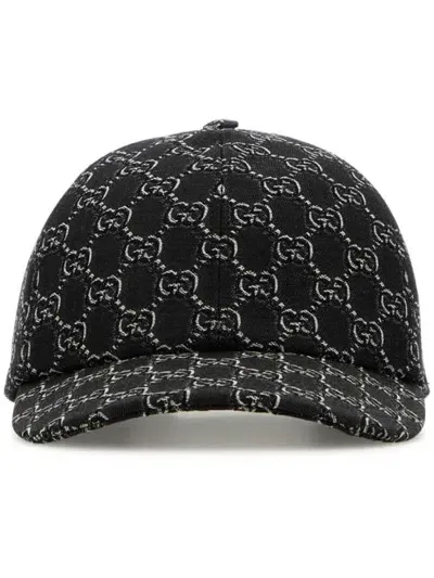 Gucci Allover Gg Wool Baseball Cap In Grey/black