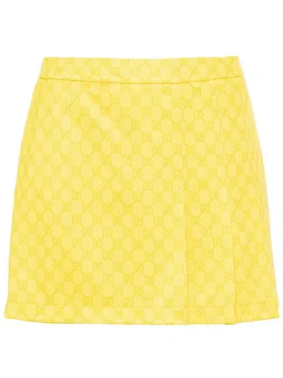 Gucci Gg Supreme Skort In Yellow