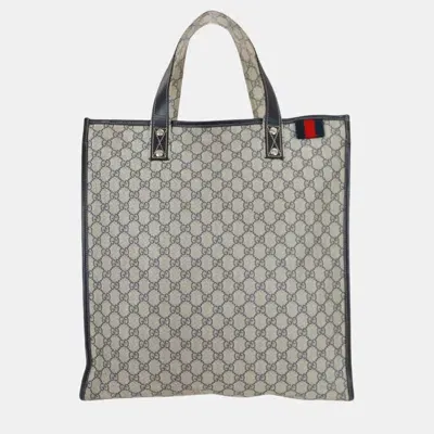 Pre-owned Gucci Gg Supreme Tote Bag In Beige