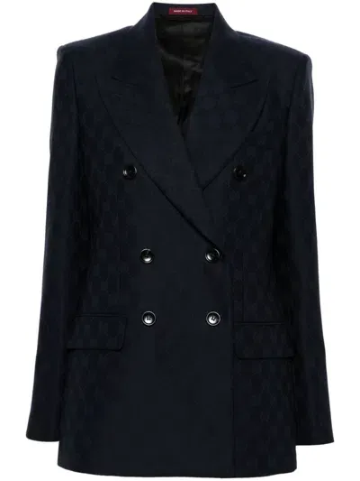 Gucci Gg Wool Blazer In Blue