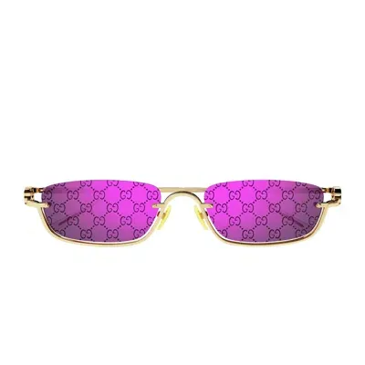 Gucci Gg1278s 005 Gold Violet Sunglasses In Oro