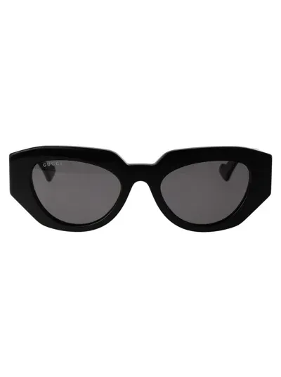 Gucci Gg1421s Sunglasses In 001 Black Black Grey