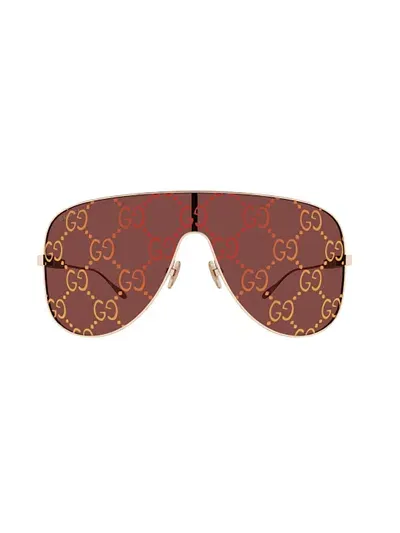 Gucci Gg1436s Sunglasses In Gold Gold Red