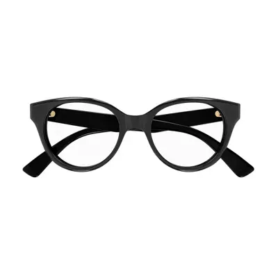 Gucci Gg1590o Linea Lettering 004 Glasses In 004 Black Black Transpare