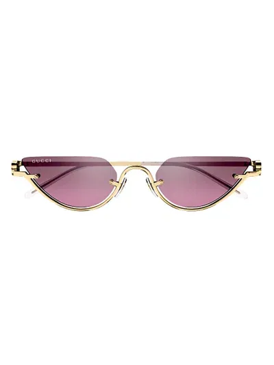 Gucci Gg1603s Sunglasses In Gold Gold Pink