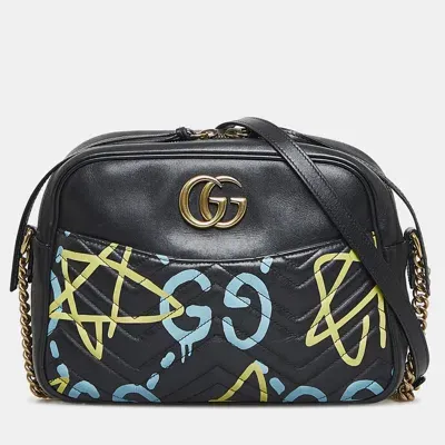 Pre-owned Gucci Ghost Gg Marmont In Black