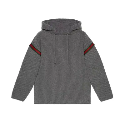 Gucci Wool Zipped Sweatshirt In Grey