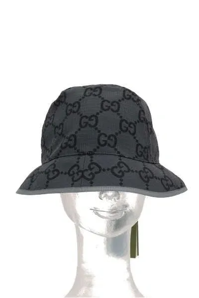 Gucci Gg Bucket Hat In Graphite Grey+black