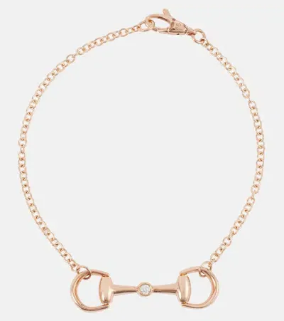 Gucci Horsebit 18kt Rose Gold Chain Bracelet With Diamond