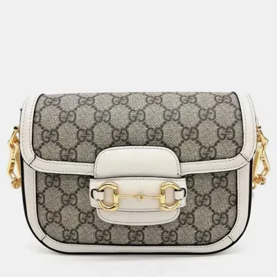 Pre-owned Gucci Horsebit 1955 Mini Bag In Beige