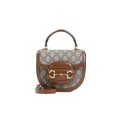 Gucci Horsebit 1955 Mini Top Handle Bag In Beige