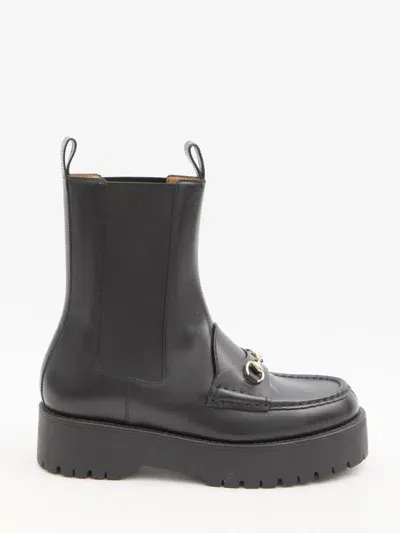 Gucci Horsebit Boots In Black