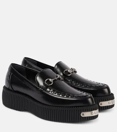 Gucci Horsebit Leather Loafers In Black