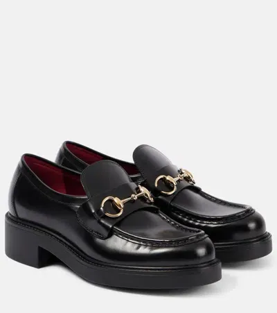 Gucci Horsebit Leather Loafers In Black