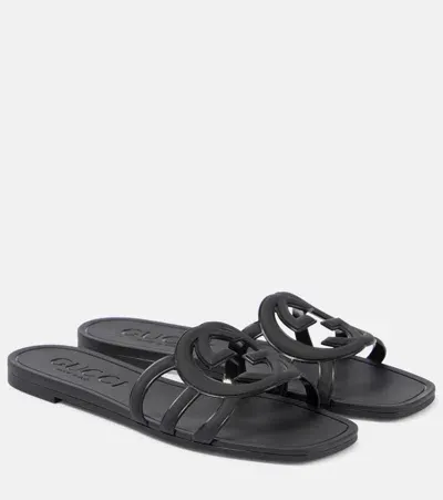 Gucci Interlocking G Slides In Black