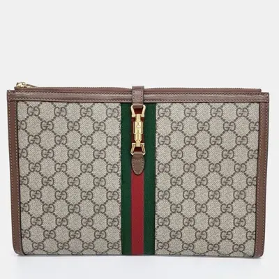 Pre-owned Gucci Jackie 1961 Clutch Bag In Beige