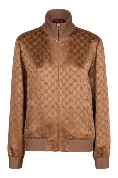 Gucci Jacquard Blazer In Brown