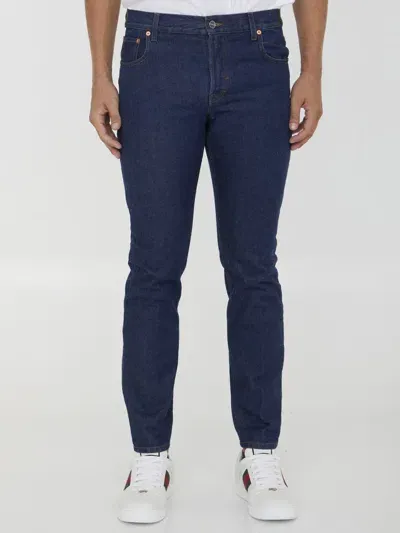 Gucci Jeans With Web Detailing In Blue