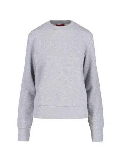 Gucci Jersey Crew Neck Sweatshirt In Gray