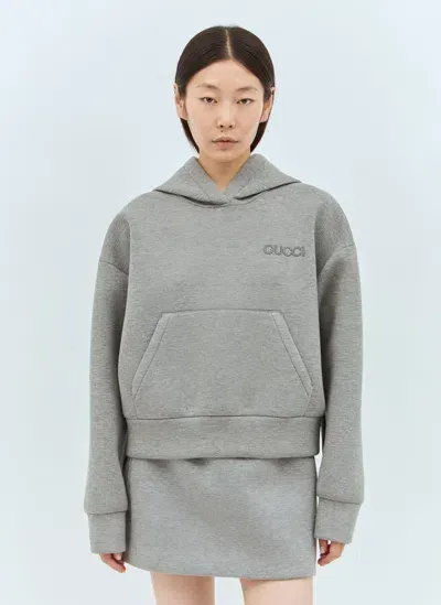 Gucci Jersey Hooded Sweatshirt In Gray