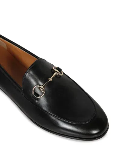 Gucci Jordaan Horsebit Leather Loafers In Black