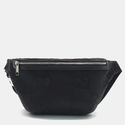 Pre-owned Gucci Jumbo Gg Belt Bag In Black