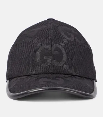 Gucci Jumbo Gg Canvas Baseball Cap In Black