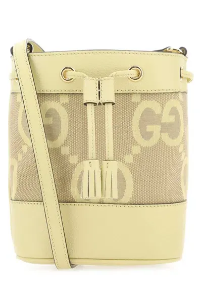 Gucci Ophidia Jumbo Gg Bucket Bag In Beige