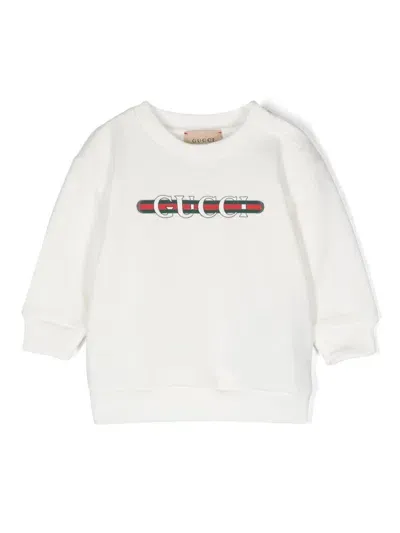 Gucci Kids Felpa Con Stampa In White