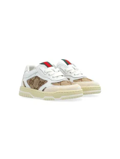 Gucci Kids Sneakers Re-web In Bianco