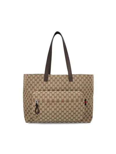 Gucci Large Gg Tote Bag In Beige