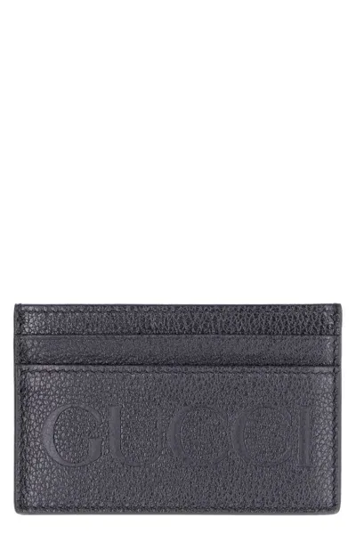 Gucci Leather Card Holder In Black