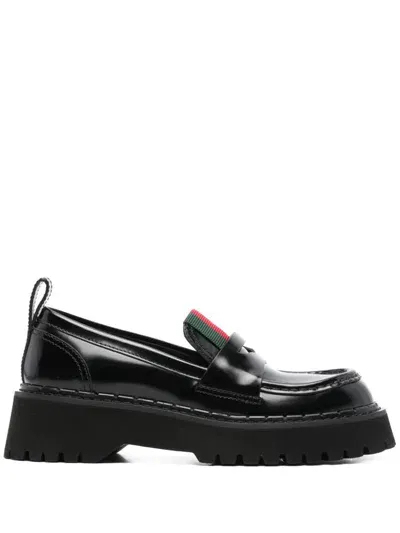 Gucci Leather Loafers In Black