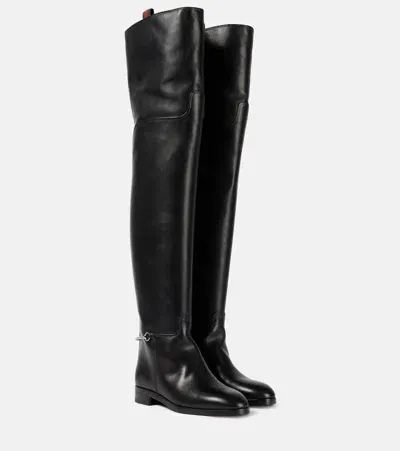 Gucci Leather Over-the-knee Boots In Black