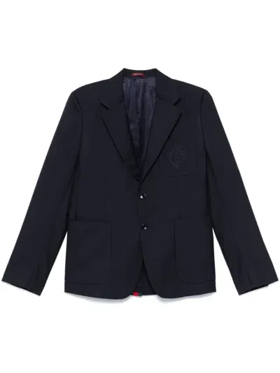 Gucci Liftboy-embroidered Blazer In Blue