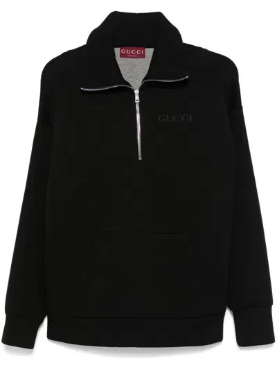 Gucci Logo-appliqué Sweatshirt In Black