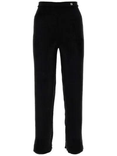 Gucci Crystal Logo Plaque Trousers In Black